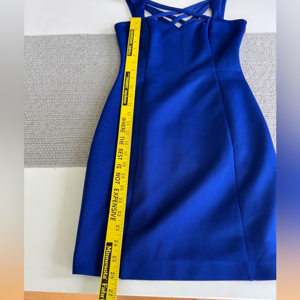 Guess Cobalt Blue Strappy Bodycon Mini Dress Homecoming Formal Prom Size 0 - Picture 11 of 15